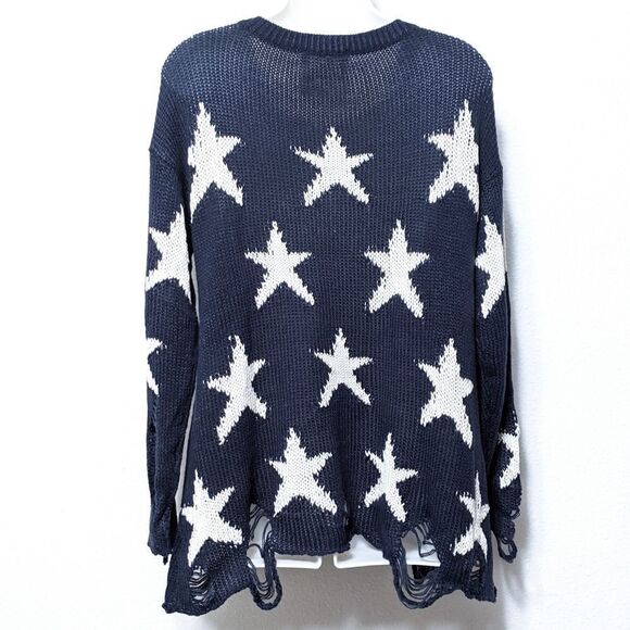 FANTASTIC FAWN Knit Distressed Star Sweater S - Picture 6 of 8